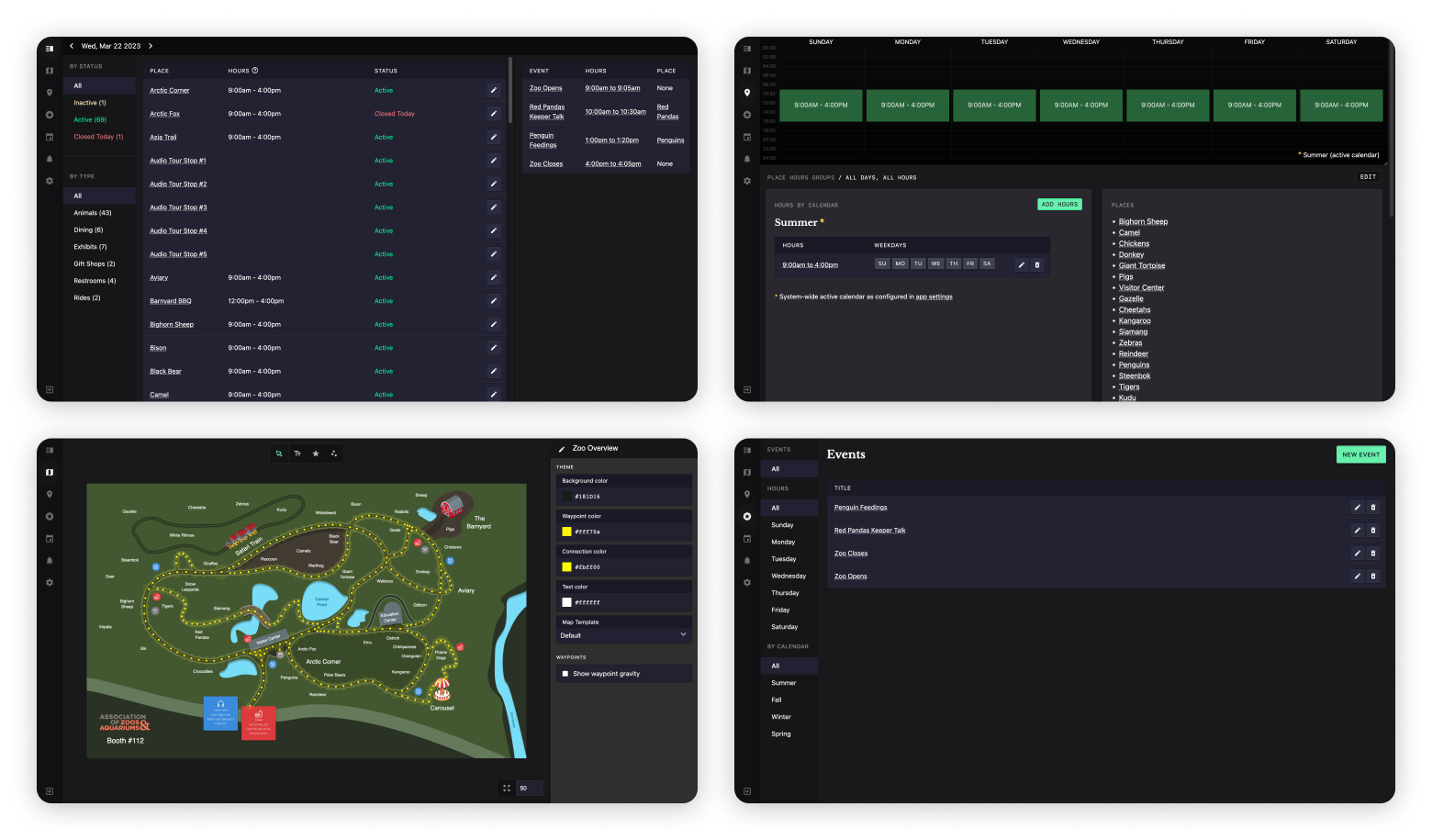 Previous version of the SmartParks admin interface.